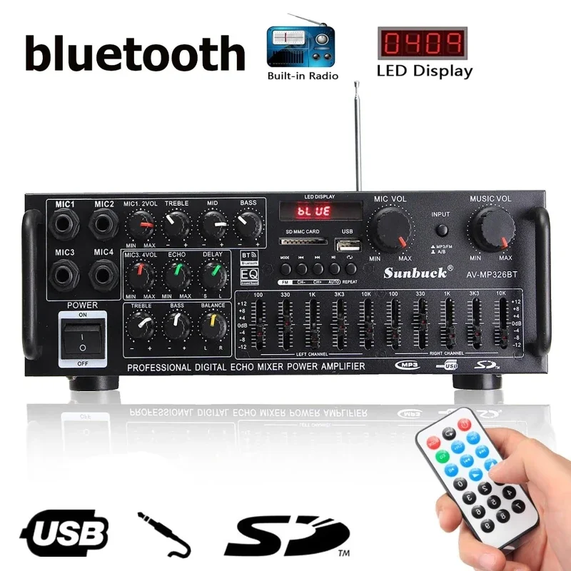 2000W bluetooth Audio Power Am - Home Cinema Receiver recension och pris