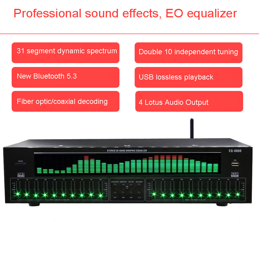 EQ8000 Equalizer Bluetooth 5.3 - Home Cinema Receiver recension och pris